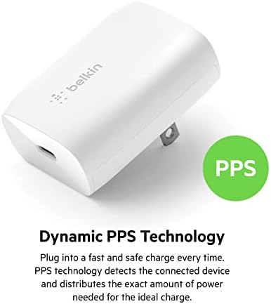 Belkin 30 W USB-C Fast Charger Block – Universal Compatibility for i Phone 16 Series, Galaxy S25, i Pad & More – Compact Design with Overcharge Protection for Travel Efficiency and Reliable Performance