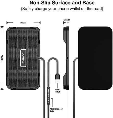 Polmxs 15 W Fast Wireless Car Charger Pad – Ultimate Compatibility for i Phone & Galaxy Devices, Sleek Non-Slip Design for Effortless Charging on the Go, Durable Cordless Charging Mat for Modern Lifestyles, Smart Temperature Control for Safe Power-Ups, Perfect for Clutter-Free Driving