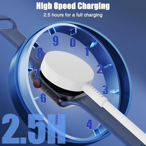 USB-C Magnetic Charger for Apple Watch – Fast Charging Cable Compatible with Ultra, Series 9-1 – 3.3 FT (1.1 M) Black – Enhanced Power Delivery & Secure Connection for All Models