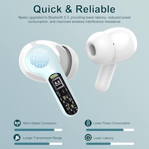 Elevate Your Sound Experience with Premium Wireless Earbuds – Advanced Bluetooth 5.4, Hi-Fi Stereo Audio, and ENC Noise Cancellation for Crystal-Clear Calls, IP7 Waterproof Design for Active Lifestyles, 48-Hour Playtime with LED Battery Display, Chic Rose Gold Finish for Everyday Elegance in Sports and Leisure