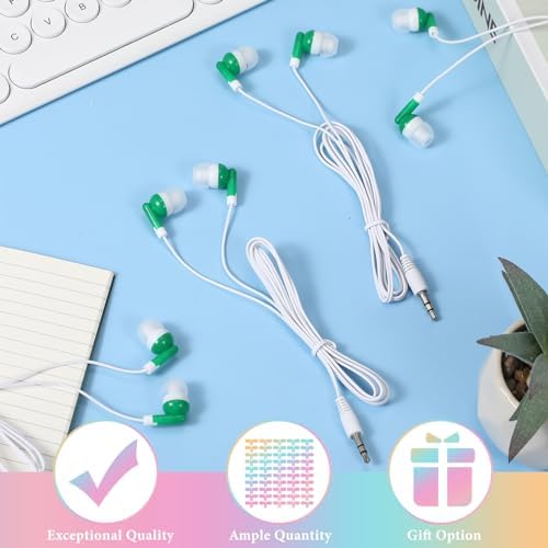 Bulk 50 Pack Red Wired In-Ear Headphones – Individually Bagged Earbuds for Enhanced Sound Quality and Device Compatibility – Perfect for Schools, Events, and Corporate Giveaways