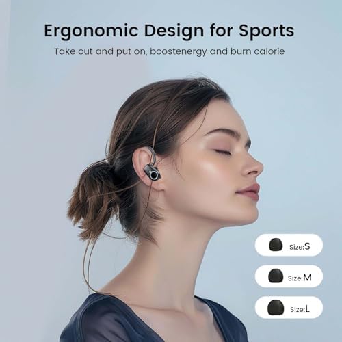 PWTEK Sport-Ready Wireless Earbuds: Ultimate Bluetooth Headphones with 50-Hour Playtime, IPX7 Waterproof Protection, Deep Bass Audio, and ENC Noise-Canceling Mic for Superior Call Clarity – Perfect for Active Lifestyles and Unmatched Connectivity
