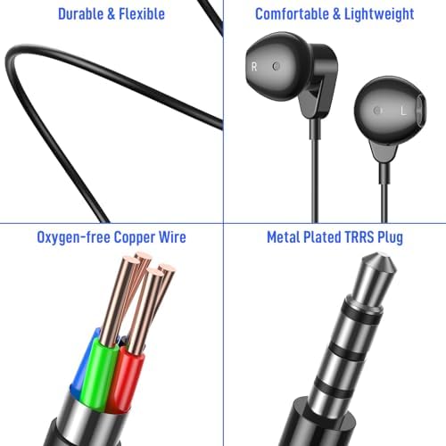 High-Fidelity USB C Headphones for Samsung Galaxy S25 S24 S23 S22 Ultra, i Phone 15 & 16 Pro Max – Premium Wired Type C Earbuds with Built-In Microphone and Volume Control for Crystal-Clear Calls and Immersive Sound Quality – Ideal for Galaxy Z Flip 3, One Plus, and Daily Use