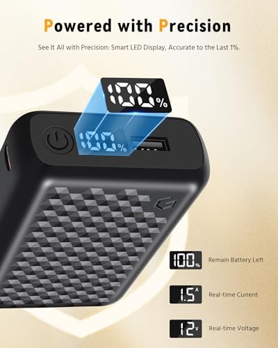 Wulcea 18400 m Ah High-Capacity Power Bank for Heated Jackets – Compact Portable Charger with Type-C Input/Output, Fast Charging & Digital Display – Reliable Power Solution for Genovega VERGOO Heated Vests and More