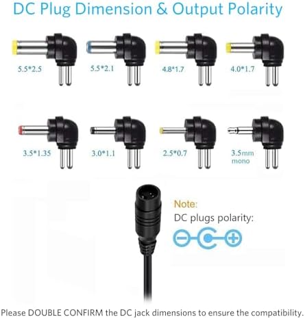 Belker 12 W Universal AC/DC Adapter – Multi-Voltage Power Supply for Home Electronics, MP3 Players, Routers & CCTV Systems, 1000 m A Output for Enhanced Device Safety, Compact & Portable Charger for Everyday Use