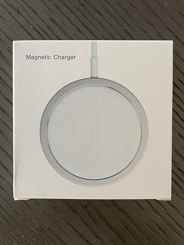 Ultra-Slim Magnetic Wireless Charger for i Phone X/11/12/13/14/15/16 – Fast 15 W Charging with Smart-IC Protection, Braided 5 ft USB-C Cable, Qi-Certified, Case-Compatible Design for Effortless Charging Anywhere