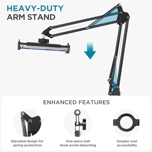 Transform Your Digital Interaction with the Inno Gear Adjustable Tablet Floor Stand – Universal Holder for i Phones, i Pads, Samsung Tabs, and E-Readers – Perfect for Hands-Free Streaming, Reading, and Video Calls – Sturdy, Portable Design with Customizable Height and Angle for Optimal Comfort and Accessibility