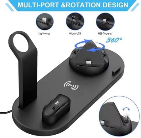 3-in-1 Wireless Charging Station for Multi-Device Convenience – Fast Qi Charger for i Phone, Samsung & More – Sleek Black Design for Home & Travel – Ultimate Solution to Eliminate Clutter and Ensure Device Readiness