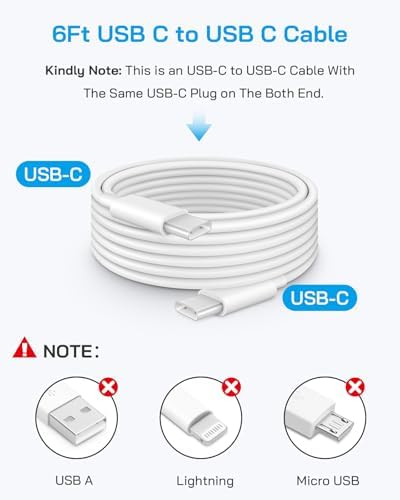 Power Up Your Devices: Ultimate 3-Pack of 20 W USB-C Fast Charging Blocks with 6-Foot Type-C Cable for i Phone 16, 15, i Pad Pro & Air Pods – Sleek White Finish for Home or Office Use – Reliable & Efficient Charging Solution for Modern Lifestyles