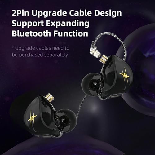 Transform Your Listening Journey with QKZ ZXT Hi-Fi In-Ear Monitors – Pro-Grade Gaming Earbuds with Detachable Cable for Musicians and Gamers – Experience Unmatched Audio Clarity, Versatile Device Compatibility, and Fashion-Forward Transparent Design for All-Day Comfort