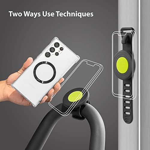 BONE Magnetic Fitness Phone Mount – Ultimate Gym Companion for Active Lifestyles, Secure Mag Safe Holder for Smartphones with Scratch-Free Silicone Straps, Anti-Slip Design for High-Intensity Workouts, Lightweight & Portable Universal Phone Carrier with Magnetic Sticker for Enhanced Stability