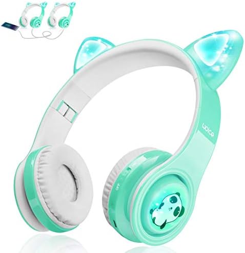 Vibrant Purple Wireless Bluetooth Headphones for Kids with LED Lights – Safe 85 d B Volume Control, Music Sharing Fun, and Long Battery Life – Perfect Over-Ear Headphones for Boys and Girls to Enjoy Music and Learning on the Go
