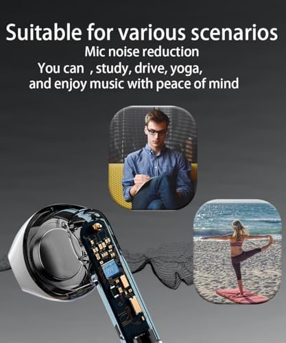 Revolutionary Bluetooth 5.3 Wireless Earbuds with Hi-Fi Stereo Sound, Advanced Noise Cancelling Mic, IPX7 Waterproof Rating, and All-Day Battery Life – Perfect for Music Lovers and Professionals on i Phone & Android Devices