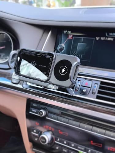 2025 Smart 2-in-1 Auto-Rotating Car Phone Holder & Wireless Charger – Foldable Mount with Fast Charging – Compatible with iPhone & Samsung Devices – Enhanced Compatibility and Speed