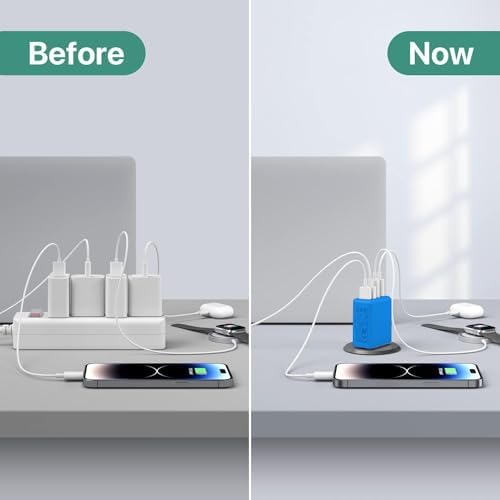 Revolutionize Your Charging Routine with Our 4-Port USB Wall Charger – Ultra-Fast QC 3.0 Adapter for i Phone 12-15, LG, Google Pixel & More – Compact, Reliable Power Solution for Home and On-the-Go Charging