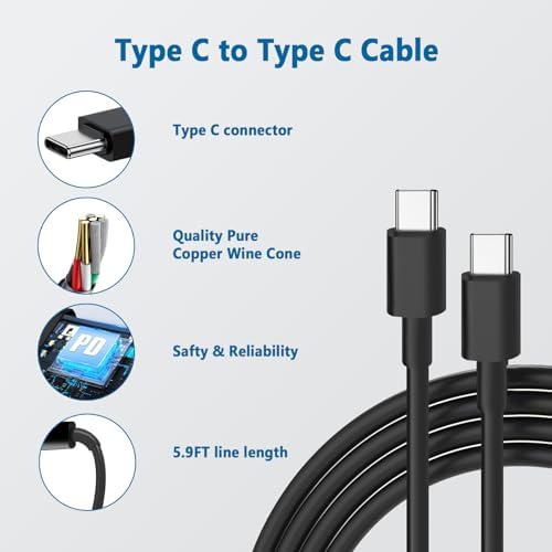 Super Fast 45 W USB-C Charger for Samsung Galaxy S24/S23/S22 Series – Includes 5.9 FT Cable 2 Pack for Enhanced Charging Speed & Compatibility – Portable Wall Charger with Safety Features for Optimal Device Performance