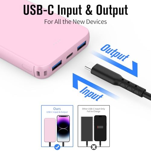 VANYUST 10000 m Ah Portable Power Bank – Ultra-Fast USB-C Charger for i Phone 16, Samsung S22, Google Devices – Slim, Lightweight Design for On-the-Go Power – Enhanced Compatibility for All Your Charging Needs