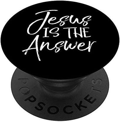 Faith-Inspired Jesus is the Answer Pop Socket Grip – Functional Christian Mobile Accessory for Enhanced Grip and Daily Motivation – Durable, Customizable Design for Phones & Tablets – Share Positivity Through Inspirational Messaging