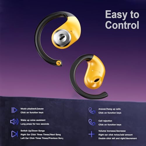 Premium Bluetooth 5.3 Waterproof Earbuds – Ergonomic Noise Cancelling Wireless Headphones for Gaming and Sports – Ultimate Comfort with Built-in Microphone for Crisp Calls and Dynamic Audio Performance