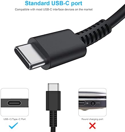 High-Performance 65 W USB-C Power Adapter for Dell, Lenovo, HP & Mac Book – Fast Charging with Superior Safety Features and Space-Saving Design – Ideal for Chromebook, XPS, Yoga & More – Includes 3.3 ft AC Cord and User Manual – Ultimate Compatibility for All USB-C Laptops