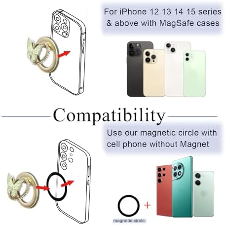 Sleek Gold Magnetic Phone Ring Holder for Mag Safe – Versatile Adjustable Kickstand & Enhanced Grip for Ultimate Hands-Free Experience – Essential Accessory for i Phone Users