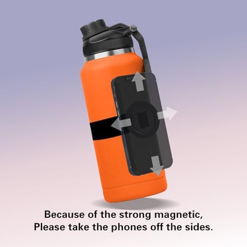 Magnetic Phone Holder for Bottles & Stanley Cups – Hands-Free Accessory with Adjustable Straps for Active Lifestyles – Lightweight & Durable Design for Gym, Shopping, and Outdoor Adventures – Sleek Black Style for Effortless Connectivity