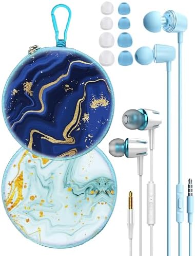 Vibrant Blueviolet Kids Earbuds 3.5 mm Two-Pack with Durable Carrying Case – Premium Wired School Headphones with Comfortable Small Ear Tips and Mini Carabiner for Effortless Portability – Ideal for Young Music Enthusiasts and Active Teens