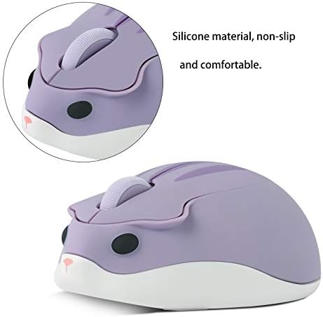 Whimsical Wireless Hamster-Shaped Mouse for Laptops and PCs – Silent 3-Button Ergonomic Design with Random Color Cable Clip – Perfect Portable Accessory for Animal Lovers and Productivity Seekers
