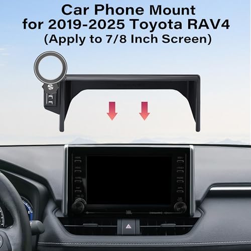 Toyota RAV4 Magnetic Phone Holder (2019-2025) – 360° Rotating Smartphone Mount with Secure Clip for 7/8 Inch Screens – Hands-Free Driving Safety and Convenience Accessory