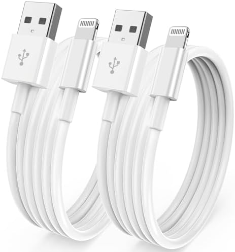 6-Foot Apple MFi Certified Charging Cable – 3 Pack Lightning to USB Cords for Fast Charging i Phone 14/13/12/11/XS/XR/i Pad – Durable Design with Extended Reach for Effortless Device Use – High-Speed, Reliable Connection for Home, Office, and Travel
