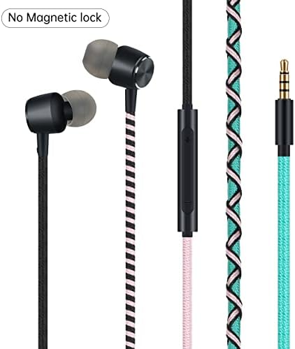 URIZONS Vibrant Rainbow Wired In-Ear Earbuds – Premium Tangle-Free Headphones with Built-in Microphone for Seamless Connectivity with Laptops, Tablets, and Smartphones – Ideal Gaming and Music Companion for Extended Comfort and Sonic Clarity