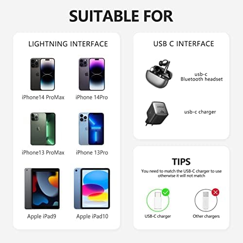 Premium 4 Pack USB C to Lightning Charging Cables – 6 FT Fast Charging Cord for i Phone 14 & Earlier Models – Durable, High-Performance Replacement for Apple Charger – Enhanced Compatibility for Quick Charge Needs – Perfect for Home, Office, and Travel Use