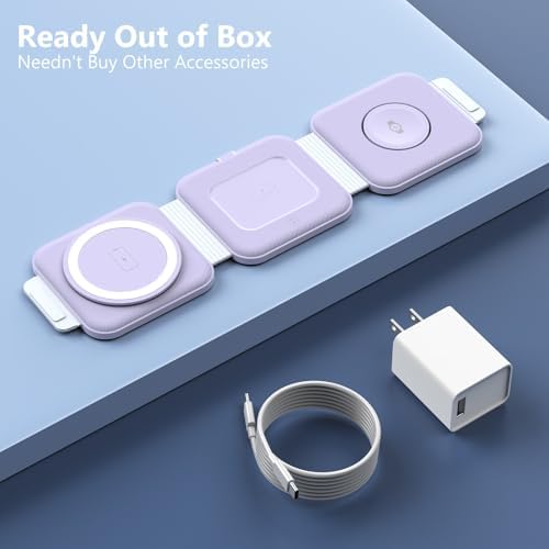 Ultimate Travel Charger for Samsung Devices – 3-in-1 Wireless Charging Station with Foldable Design for Fast Charging Galaxy S Series, Galaxy Watch & Galaxy Buds – Enhanced Portability and Intelligent Safety Features