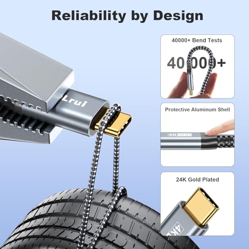 High-Speed USB C Cable 3-Pack: 20 Gbps Data Transfer, 4 K@60 Hz UHD Display & 100 W Fast Charging – Versatile Lengths (1 FT, 3 FT, 6 FT) for Ultimate Compatibility with Dell, Samsung T7, Sandisk & More