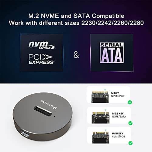 Elevate Your Data Management with the Premium M.2 NVMe & SATA to USB-C Docking Station – High-Speed SSD Reader Adapter for 2280, 2260, 2242, 2230 Enclosures – Durable Aluminum Alloy Design for Enhanced Heat Dissipation and Compatibility with M Key and B+M Key SSDs – Experience Lightning-Fast 10 Gbps Transfer Speeds with Plug-and-Play Convenience – Compact & Portable Solution for Tech Enthusiasts and Professionals – Perfect for Cloning, Data Recovery, and Quick File Access
