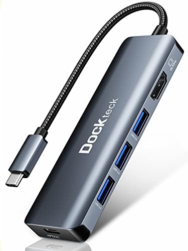 Elevate Your Connectivity: Dockteck 7-in-1 USB C Hub with 4 K 60 Hz HDMI, Lightning-Fast Ethernet, and Advanced Power Delivery – Perfect for Mac Book Air/Pro M1 2020, i Pad Pro 2021, and i Pad mini 6 for Seamless Multitasking and Superior Performance