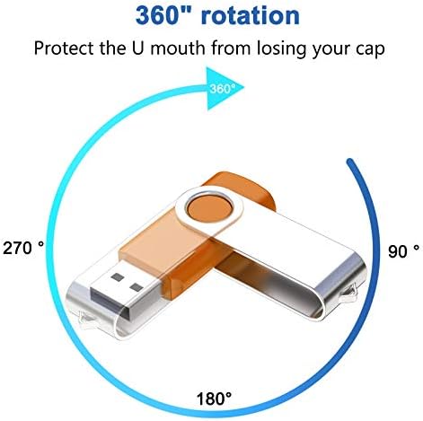Vibrant 64 GB USB Flash Drive Pack – 5 Colorful Metal Swivel Thumb Drives with LED Indicator & Lanyards for Easy Portability – Ideal for Students & Professionals Seeking Reliable Data Storage Solutions