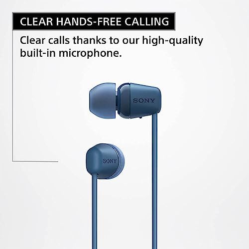 Sony WI-C100 Wireless In-Ear Bluetooth Headphones – Exceptional Audio Clarity with Quick Charge Technology, IPX4 Water Resistance & Integrated Microphone for Seamless Hands-Free Communication – Perfect for Daily Commutes, Fitness Activities & Versatile Use