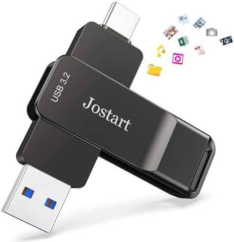 High-Speed 256 GB USB C Thumb Drive – Dual USB C & A Flash Drive for i Phone 15, PS4, Android, Windows & Mac – Lightning-Fast Data Transfer up to 1000 MB/s – Versatile External SSD for Gamers & Professionals