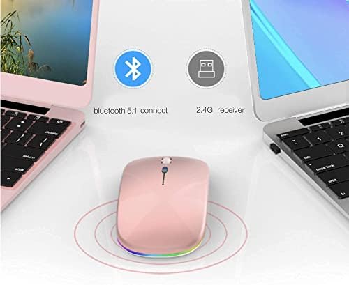 Sleek Bluetooth Wireless Mouse for Mac, Windows & i Pad – Ergonomic Design, High-Precision Navigation, Rechargeable & Dual-Mode Compatibility (Gray & Black) – Elevate Your Productivity with Clutter-Free Connectivity