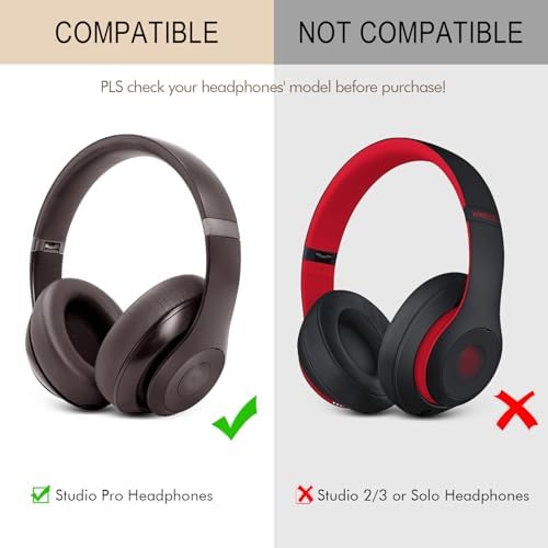 Revolutionize Your Listening with GVOEARS Navy Blue Ear Pads – Premium Protein Leather Replacement Cushions for Beats Studio Pro Wireless Headphones, Unmatched Comfort & Acoustic Excellence, Secure Adhesive for Long-Lasting Fit