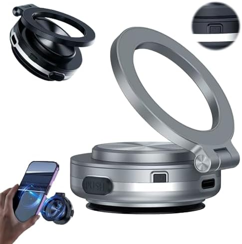 Revolutionize Your Driving with the Maggrip Pro 360 2.0: Ultimate 360° Rotatable Magnetic Car Phone Holder – Effortless Installation with Electric Suction Cup Technology for Any Smartphone – Secure, Durable, and Stylish Black Design for Enhanced Safety and Convenience