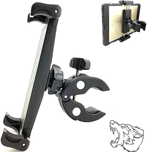 Marine-Grade Adjustable Tablet & Smartphone Mount – Lycan Series 360° Rotatable Handlebar Holder for i Pad Pro, Galaxy Tab & i Phone – Secure Device Management for Boats with Quick Release Functionality – Elevate Your Nautical Adventures with Universal Compatibility & Robust Design