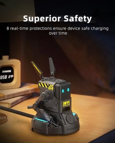 Grava Star 65 W Ga N USB-C Charger: Ultimate 3-Port Power Hub for Rapidly Charging i Phone, Mac Book, i Pad & Laptops – Compact, Foldable Design Perfect for Travel and Tech Enthusiasts – Efficient Wall Charger with Enhanced Versatility for All Your Devices