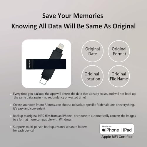 256 GB i Xflash USB Type C & Lightning Photo Backup Stick – Apple MFi Certified Storage Solution for i Phone & i Pad – Effortless Photo and File Transfer with High-Speed Performance – Ultimate Dual Compatibility for Travelers and Photographers