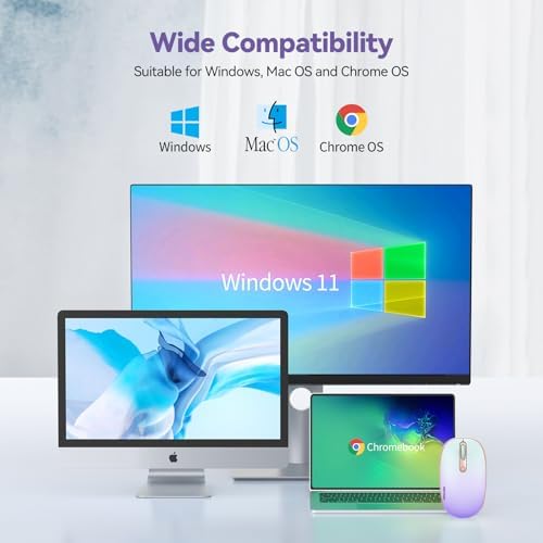 TECKNET 2.4 GHz Wireless Mouse – Ultra-Quiet & Portable Computer Companion with Adjustable DPI, USB Receiver, and Ergonomic Design for Seamless Use Across Chromebook, Laptop, PC & Mac – Enhance Productivity Effortlessly