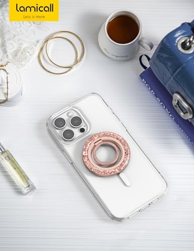 Lamicall Mag Safe Magnetic Phone Ring Grip 2025 Model – Ultra Strong 4.4 lbs Magnet with 360-Degree Rotation | Effortless Pull-Out Design for i Phone 16/15/14 Pro Max | Durable Finger Holder Stand for Enhanced Usability and Style | Perfect Accessory for Multitaskers and On-the-Go Users