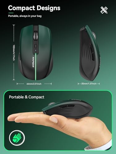 Streamlined Bluetooth Wireless Mouse – Rechargeable Ergonomic Multi-Device Mice (Tri-Mode: BT1/BT2 + 2.4 GHz) with USB Receiver, Stylish Khaki to Pink Design for Laptop, Mac Book, PC, i Mac, i Pad – Ultimate Comfort & Flexibility for Effortless Productivity