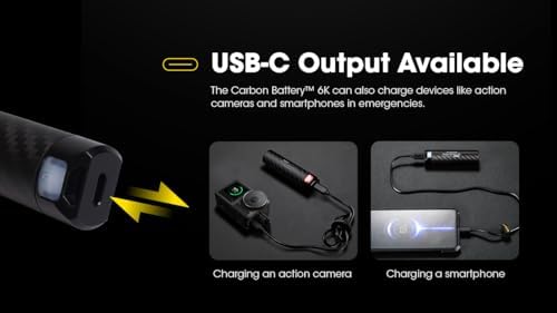 Nitecore Carbon 6000 m Ah USB-C Waterproof Power Bank – Ultra-Lightweight, Fast Charging, and Versatile Outdoor Companion for All Your Devices