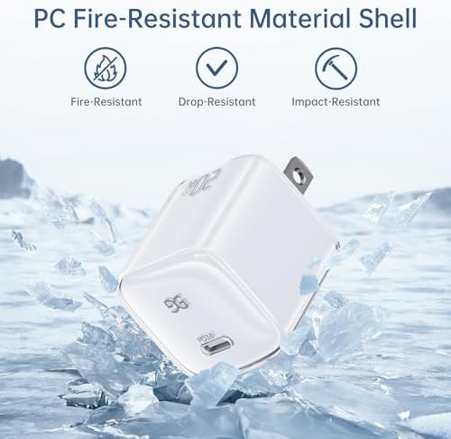 GUSGU A20 20 W Ga N USB-C Charger Block – Ultra-Compact Fast Charging Adapter for i Phone 16/15/14/13, Galaxy S24/S23, Pixel 8/8 Pro – Perfect Travel Companion with Enhanced Safety & Sleek White Design for Home, Office, and On-the-Go Power Solutions